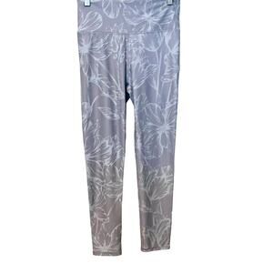 FABLETICS HIGH-RISE, FULL LENGTH LEGGINGS, WOMENS, S, GREY/BLUE FLORAL PATTERN